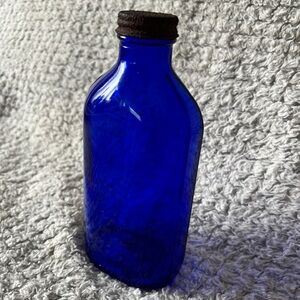 1940s Canadian Phillips Milk of Magnesia Bottle | Cobalt Blue Apothecary Gem 7”